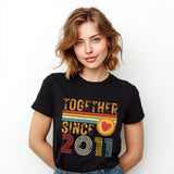 15th Anniversary Matching Couple T-Shirts, Crystal Anniversary Gift