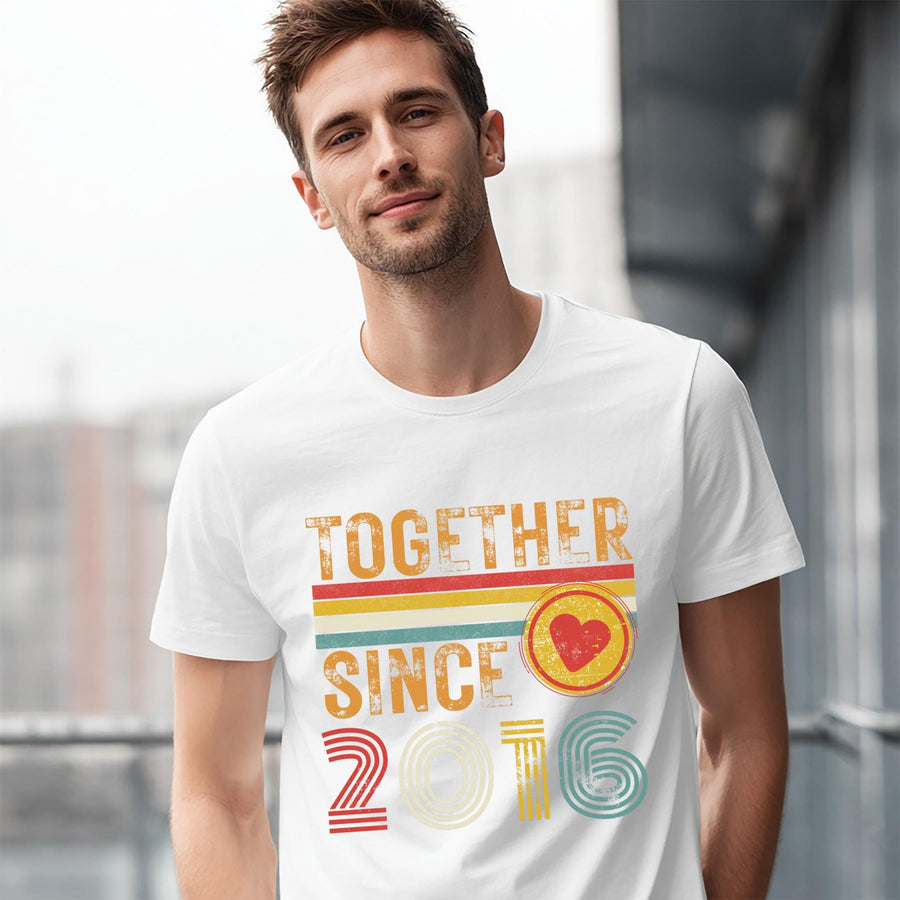 10th Anniversary Matching Couple T-Shirts, Tin Anniversary Gift