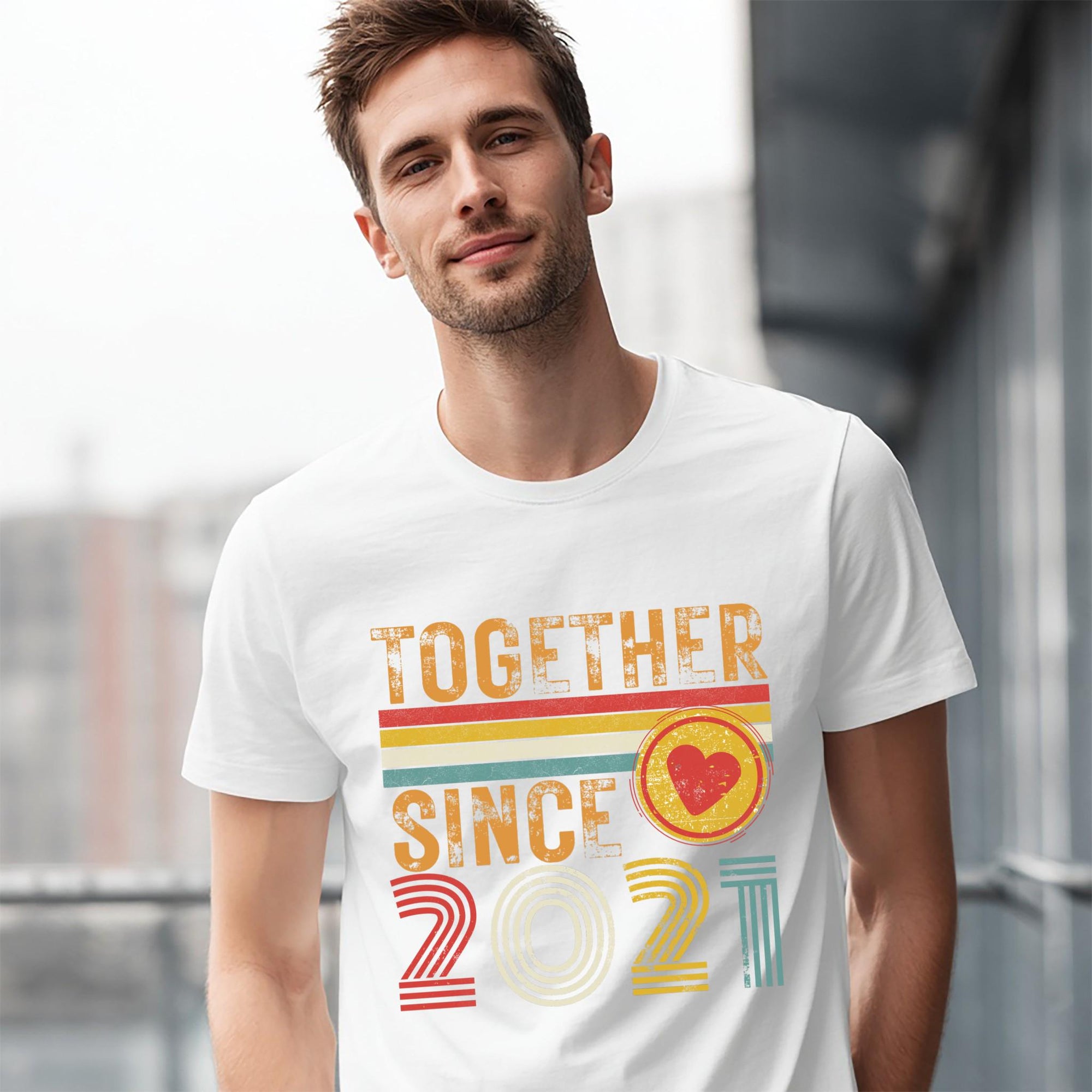 Matching Couple Anniversary T-Shirts, Together Since 2021, Gift for Him and Her