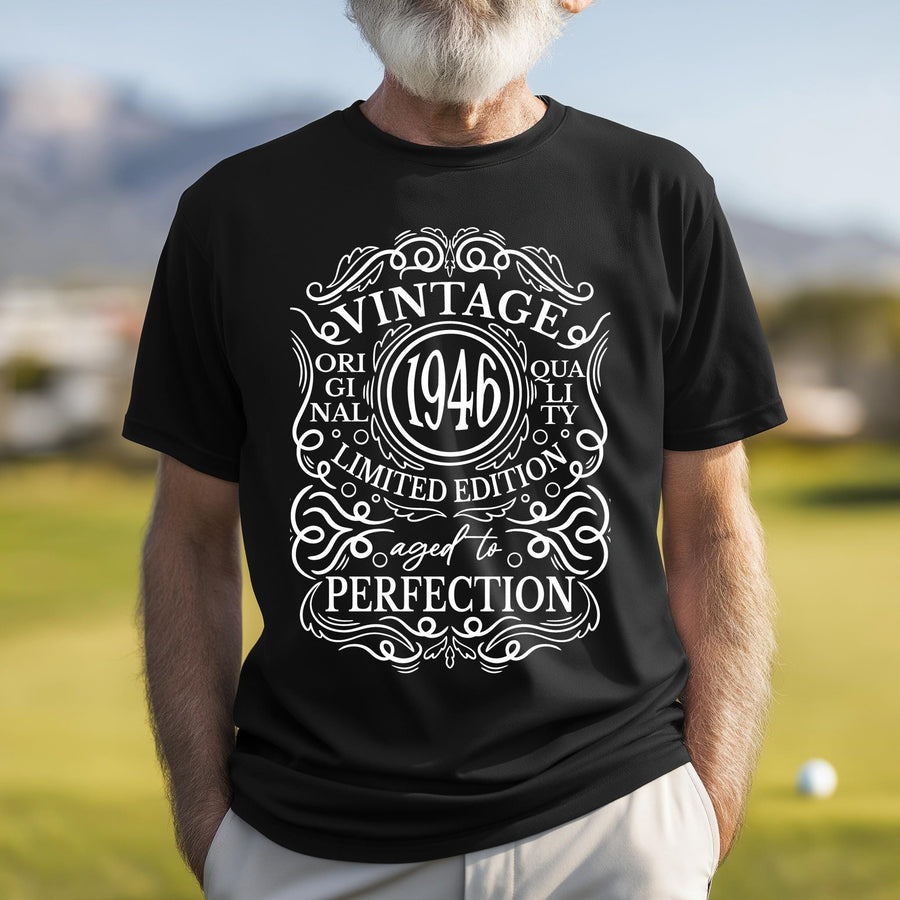 80th Birthday T-Shirt – 1946 Vintage Aged to Perfection