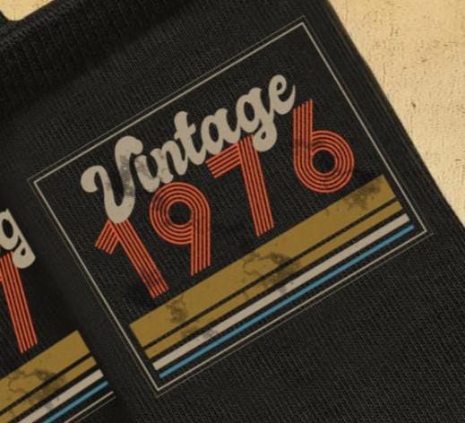 Vintage 1976 Socks | Funny 50th Birthday Gift for Men and Women