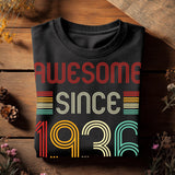 Awesome Since 1936 T-Shirt | Vintage Birthday Gift for Men and Women