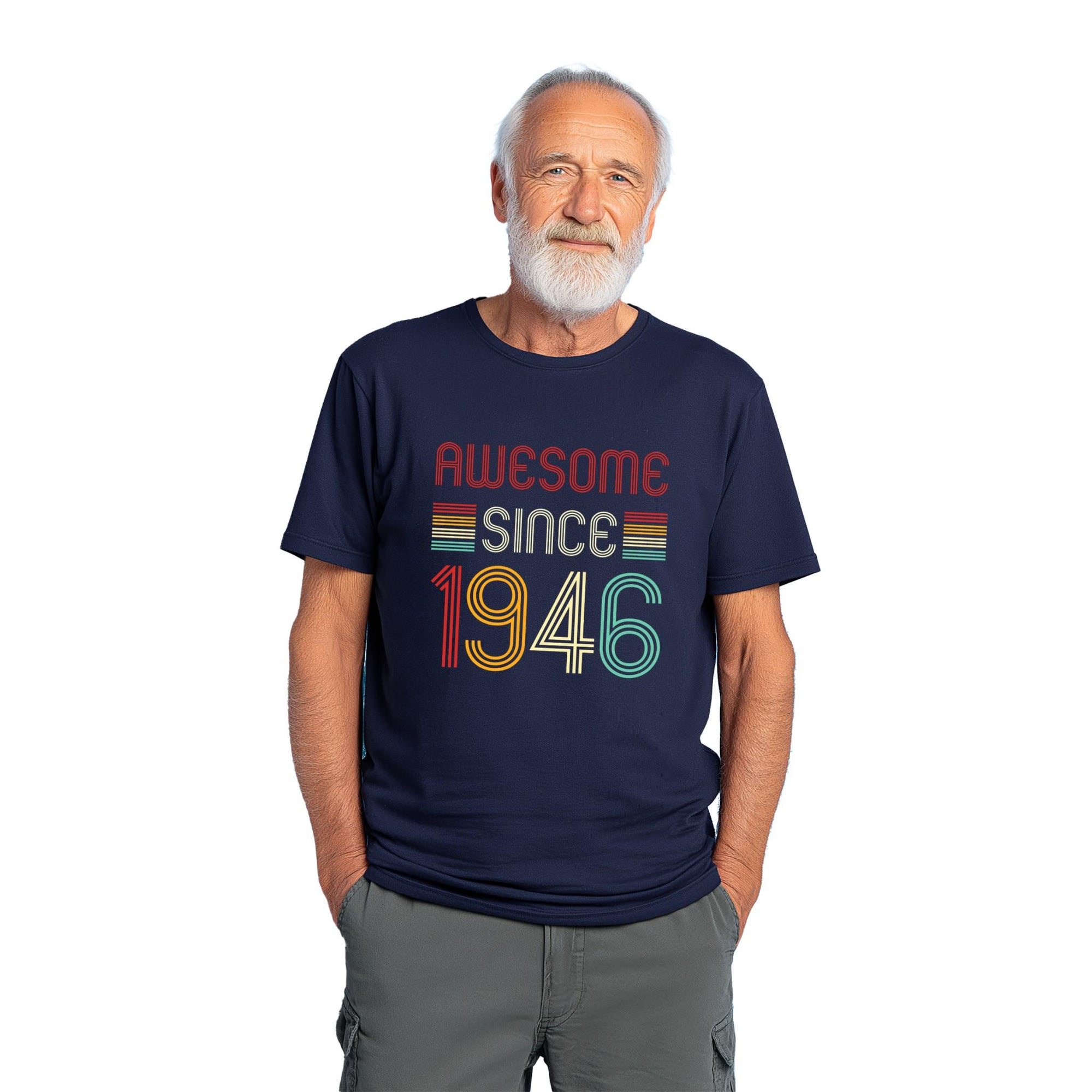 Awesome Since 1946 T-Shirt | Vintage Birthday Gift for Men and Women
