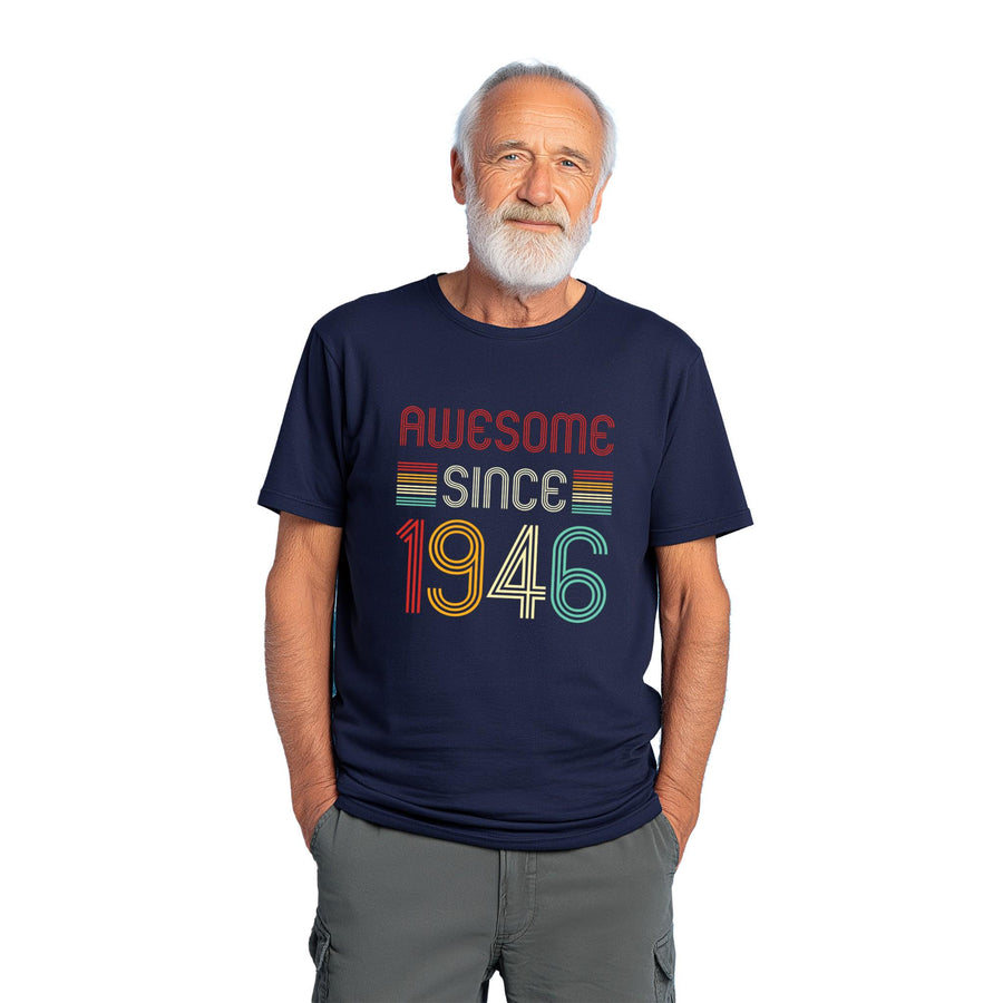 Awesome Since 1946 T-Shirt | Vintage Birthday Gift for Men and Women