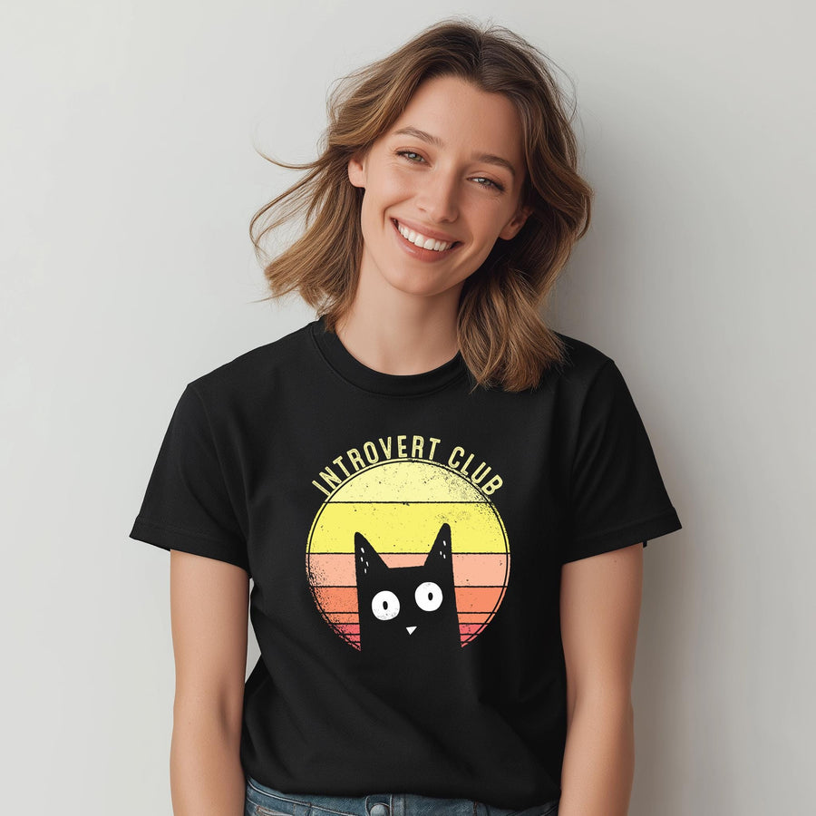 Introvert Club Cat Shirt | Funny Introvert Shirt, Book Club Shirt, Bookish Merch, Cat Lover Gift, Gifts for Women