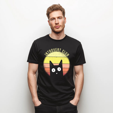 Introvert Club Cat Shirt | Funny Introvert Shirt, Book Club Shirt, Bookish Merch, Cat Lover Gift, Gifts for Women