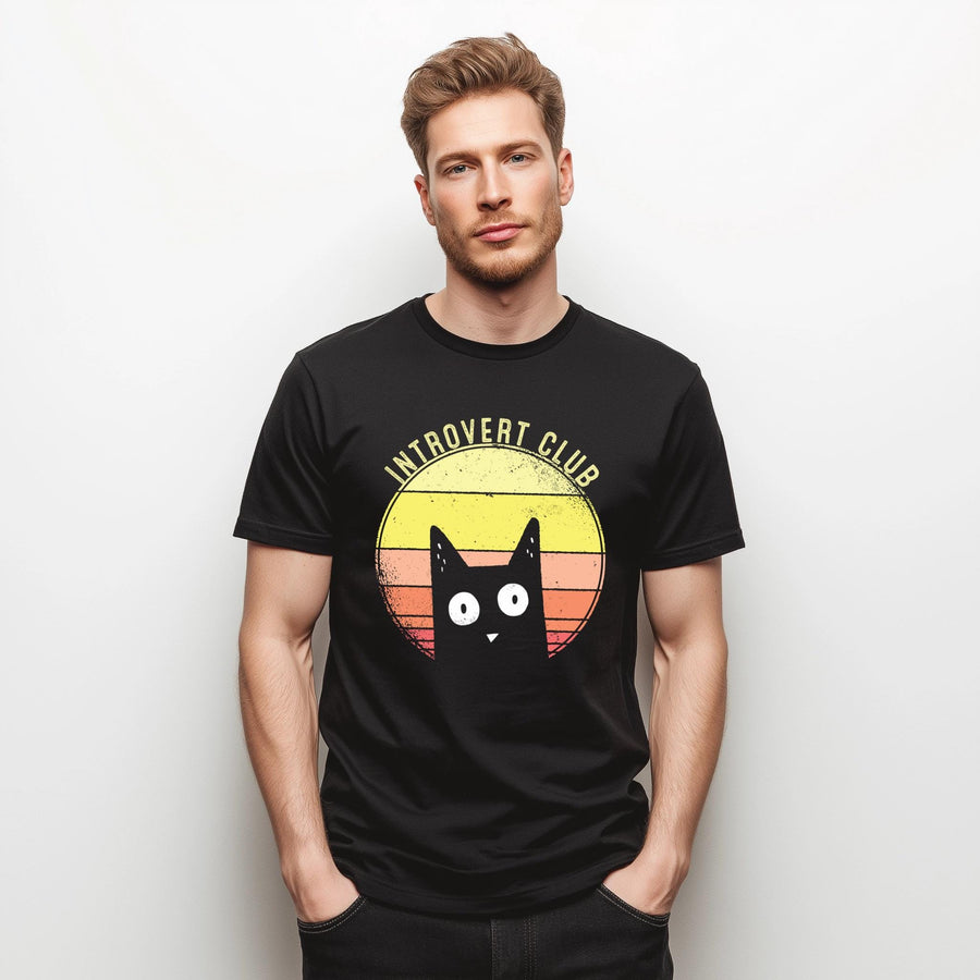 Introvert Club Cat Shirt | Funny Introvert Shirt, Book Club Shirt, Bookish Merch, Cat Lover Gift, Gifts for Women