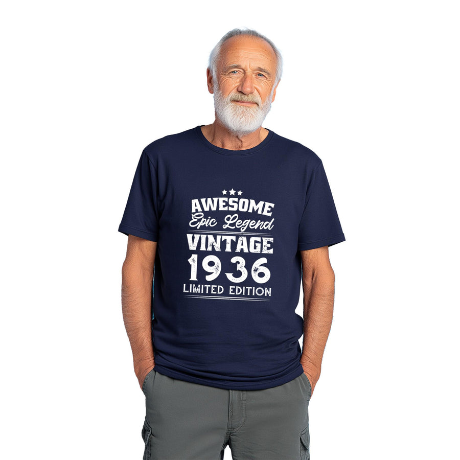 90th Birthday Shirt 1936, Vintage 1936 T-Shirt, Awesome Epic Legend Gift, Limited Edition, Born in 1936, Unisex Tee