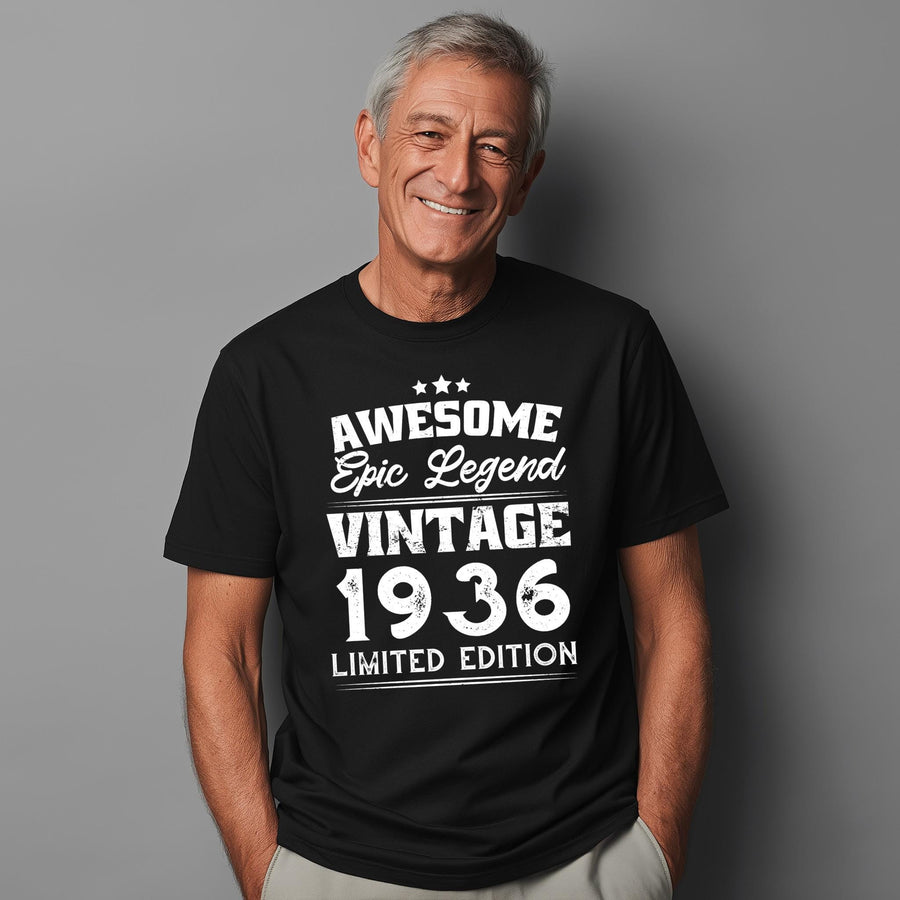 90th Birthday Shirt 1936, Vintage 1936 T-Shirt, Awesome Epic Legend Gift, Limited Edition, Born in 1936, Unisex Tee