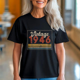 Vintage 1946 Shirt, 80th Birthday Gift, Born in 1946 T-Shirt, Retro Vintage Tee, Classic Year Shirt, Unisex