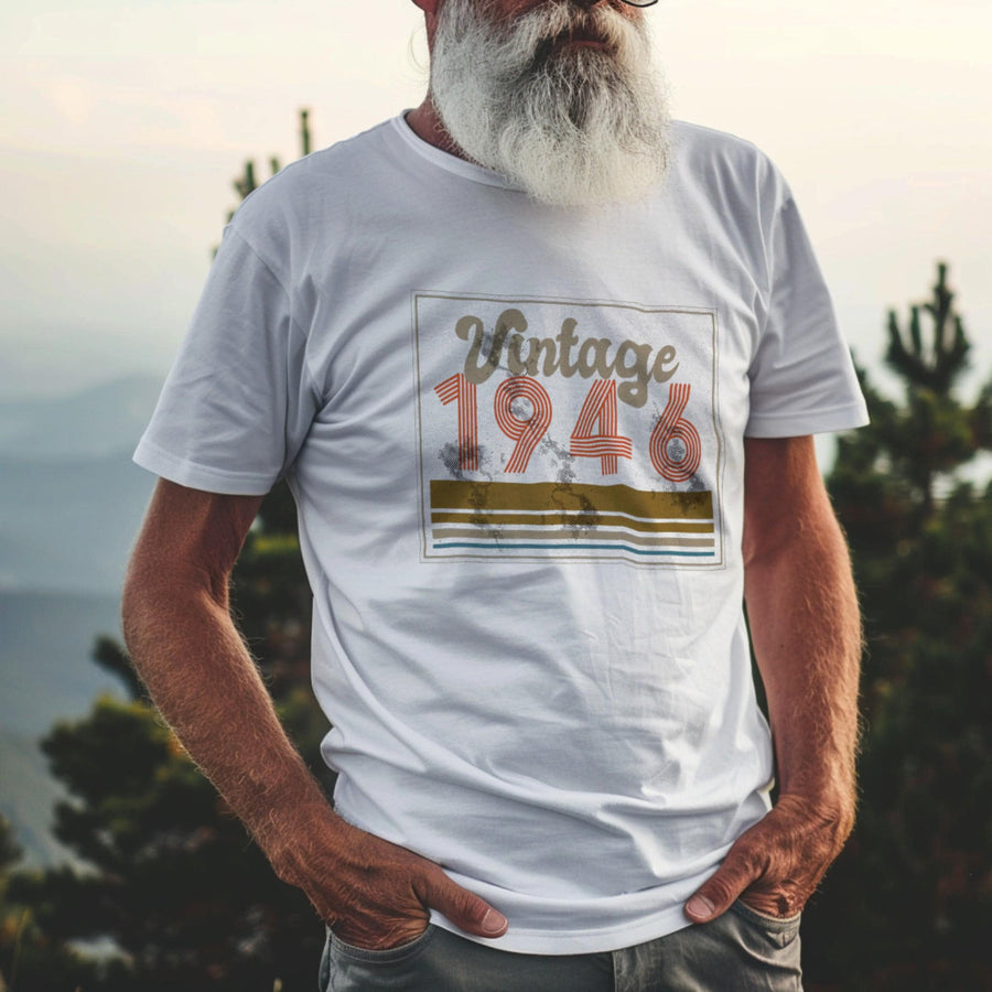 Vintage 1946 Shirt, 80th Birthday Gift, Born in 1946 T-Shirt, Retro Vintage Tee, Classic Year Shirt, Unisex
