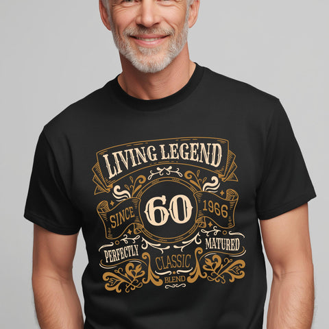 60th Birthday Gift 1966, Living Legend Since 1966 Shirt, Born in 1966 Tee, Vintage 1966 T-Shirt, Classic Birthday Gift