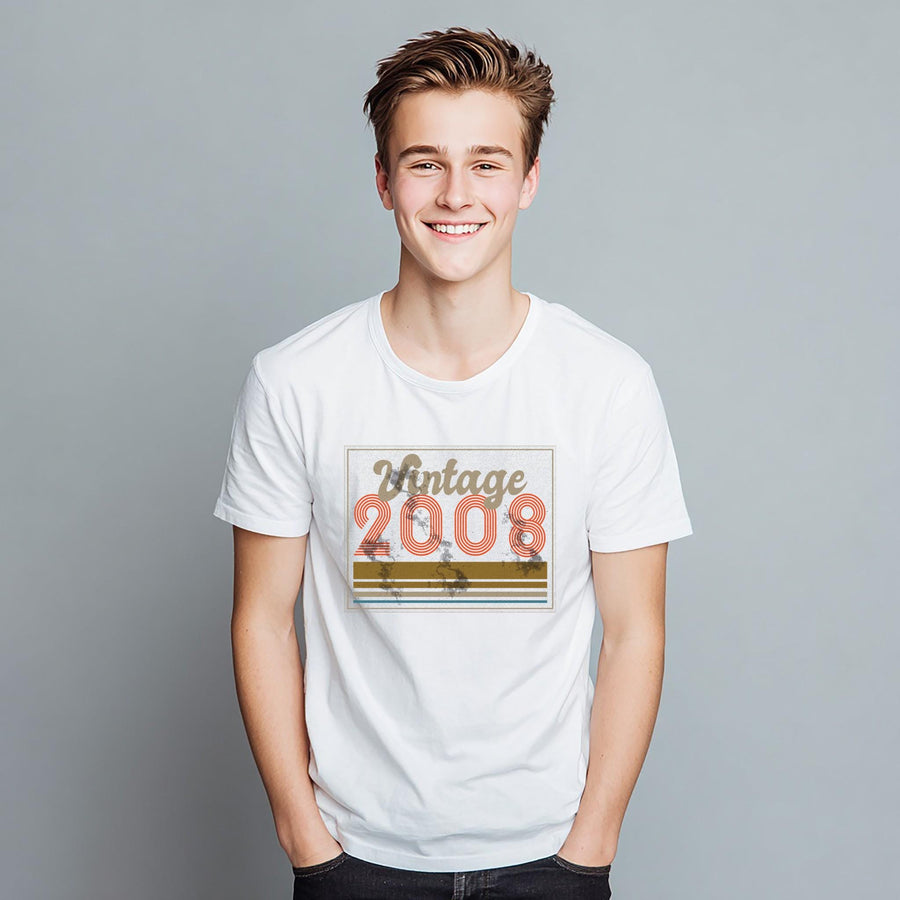 Vintage 2008 T Shirt, 18th Birthday Gift, Born 2008 Tee, Retro Birthday Shirt, Unisex Gift for 18 Year Old