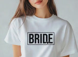 Bride Heart T-Shirt, Hen Do Bride Top, Minimal Bride Tee, Bridal Shower Gift