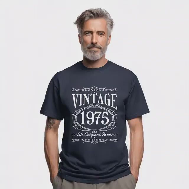 Vintage 1975 T-Shirt, 49th Birthday Gift, All Original Parts Tee