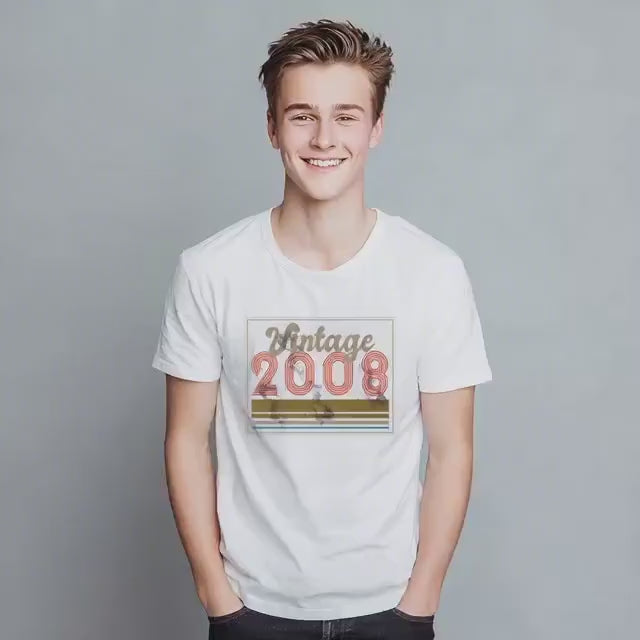 Vintage 2008 T Shirt, 18th Birthday Gift, Born 2008 Tee, Retro Birthday Shirt, Unisex Gift for 18 Year Old