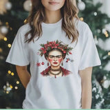 Frida Kahlo Christmas Shirt – Festive Frida T-Shirt, Feminist Holiday Tee, Latina Power Gift, Strong Women Xmas Top, Mex