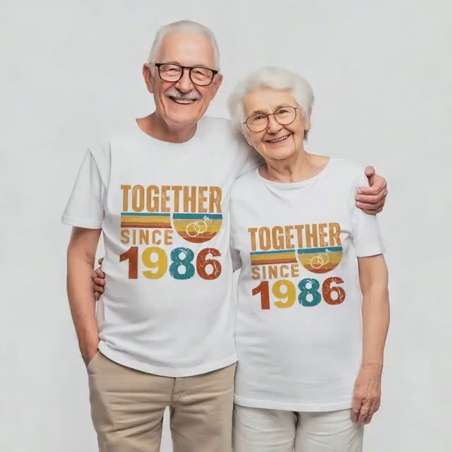 40th Anniversary Matching Couple Shirts, Ruby Wedding Gift, Since 1986