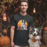 Halloween T-Shirt Border Collie Dog Halloween Shirt Pumpkin Bat Design Spooky Season Tee For Men Women & Kids