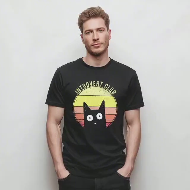 Introvert Club Cat Shirt | Funny Introvert Shirt, Book Club Shirt, Bookish Merch, Cat Lover Gift, Gifts for Women
