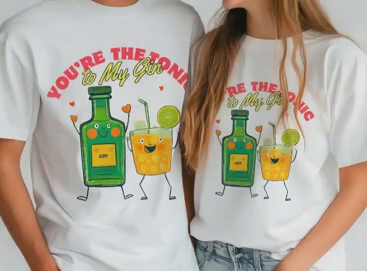 Matching Couple T-Shirts – Funny Gin and Tonic Valentines Gift
