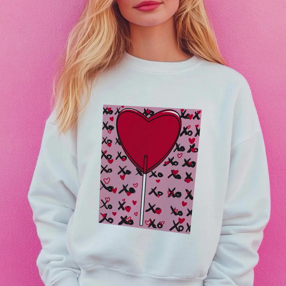 Lollipop Sweatshirt - Colorful Candy Heart, Cute Gift