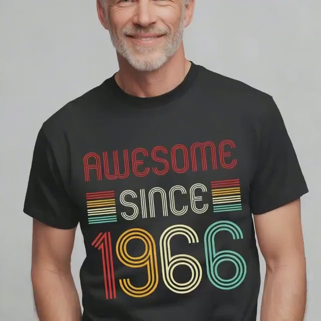 Awesome Since 1966 T-Shirt | Vintage Birthday Gift for Men and Women