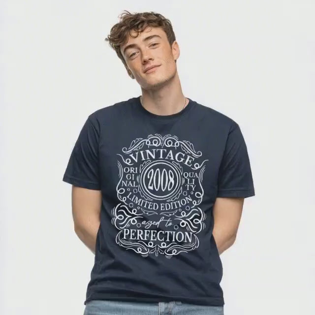 2008 Vintage - Original Quality, Limited Edition, Aged to Perfection T-Shirt, Funny 18th Birthday Gift, 18th Gifts for M