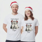 Our First Christmas Together Cat Couple T-Shirt – Personalised Surname Christmas Shirt, Cute Cat Lovers Xmas Gift for Co