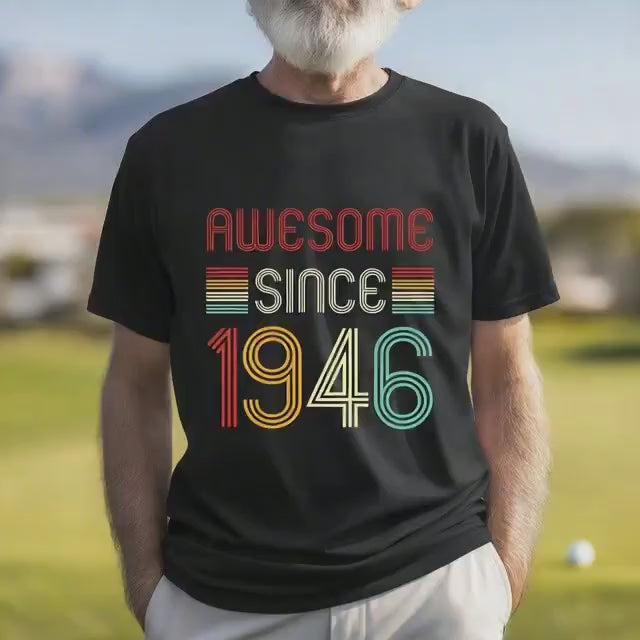 Awesome Since 1946 T-Shirt | Vintage Birthday Gift for Men and Women