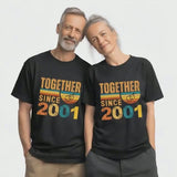 25th Anniversary Matching Couple Shirts, Married Since 2001