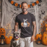 Halloween T-Shirt French Bulldog Dog Halloween Shirt Pumpkin Bat Design Spooky Season Tee For Men Women & Kids