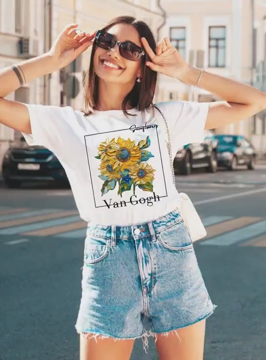 Van Gogh Sunflowers T‑Shirt – Vintage Sunflowers Art Tee for Men & Women, Vincent Van Gogh Painting Shirt