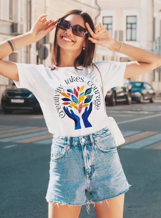 Matisse T-Shirt Creativity Takes Courage – Artist Gift for Men & Women, Art Teacher Tee, Henri Matisse Inspired Shirt