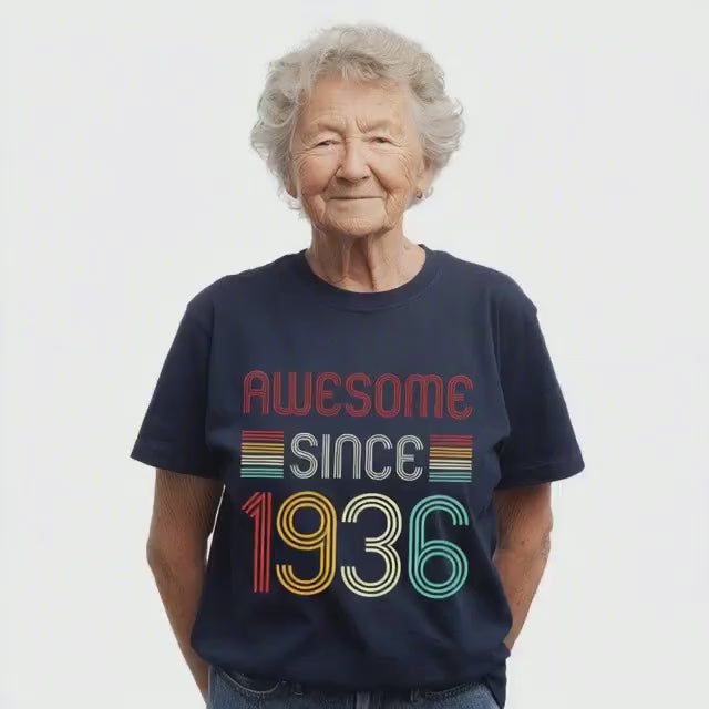 Awesome Since 1936 T-Shirt | Vintage Birthday Gift for Men and Women