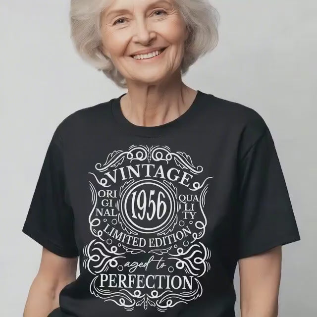 70th Birthday T-Shirt – 1956 Vintage Aged to Perfection