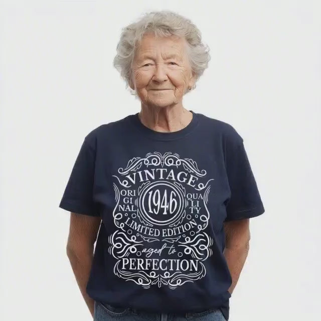 80th Birthday T-Shirt – 1946 Vintage Aged to Perfection