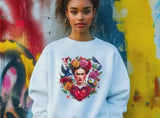 Frida Kahlo Art Sweatshirt | Unique Valentines Gift for Her | Women's Love for Valentine's Day | Frida Inspired 