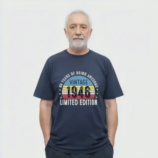 1946 80th Birthday T-Shirt | Funny 80th Gifts for Him and Her | Classic 80th T-Shirt for Men and Women