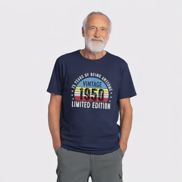 1950 75th Birthday T-Shirt | Funny 75th Gifts for Him, Gifts for Him | Classic 75th T-Shirt for Men