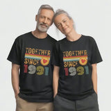 35th Anniversary Matching T-Shirts, Coral Anniversary Gift, Married Since 1991