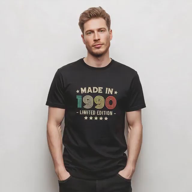 35th Birthday T-Shirt | Vintage 1990 Limited Edition | Funny 35th Gift for Men | Classic 35th Shirt for Him