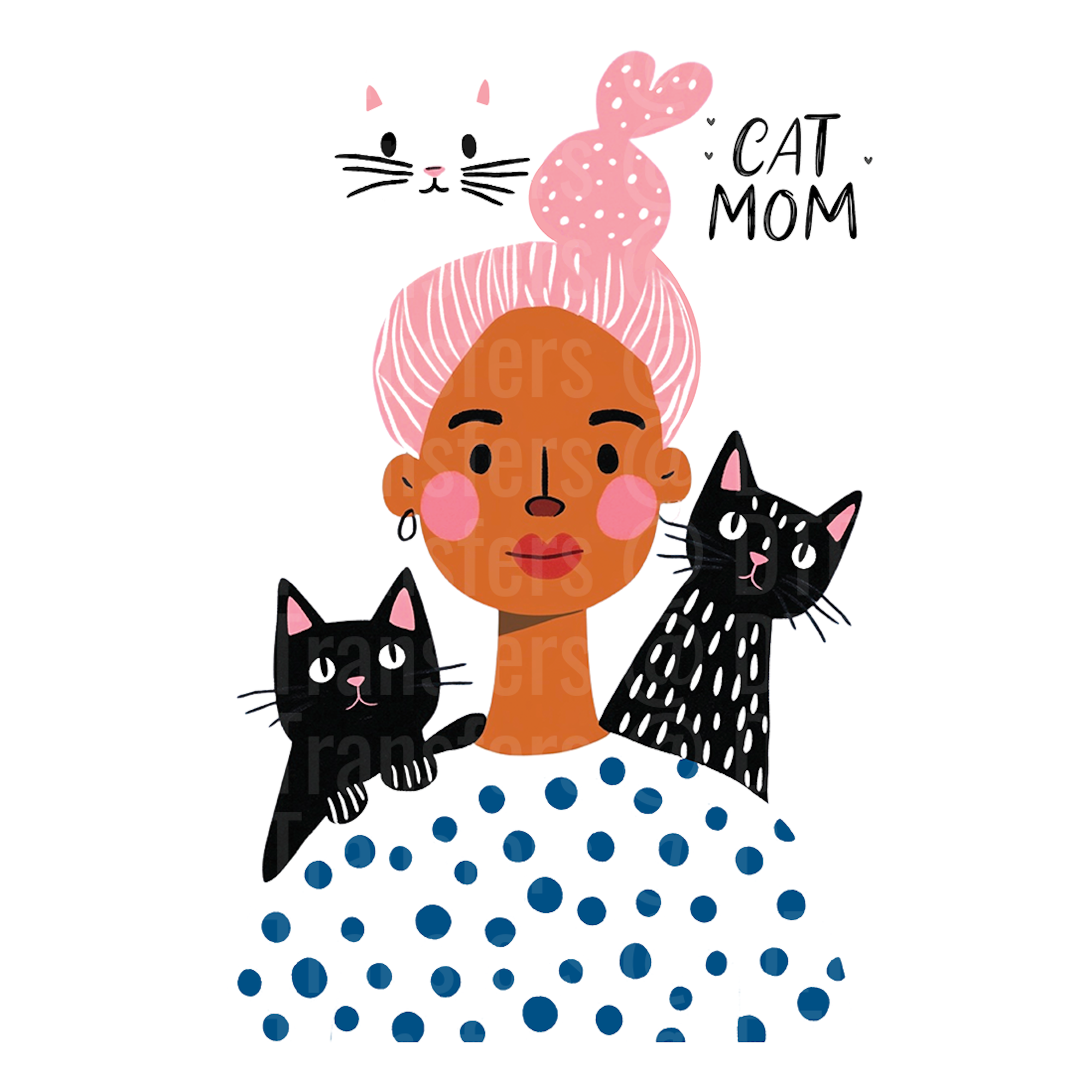 Cat Mom three cats - Mothers Day