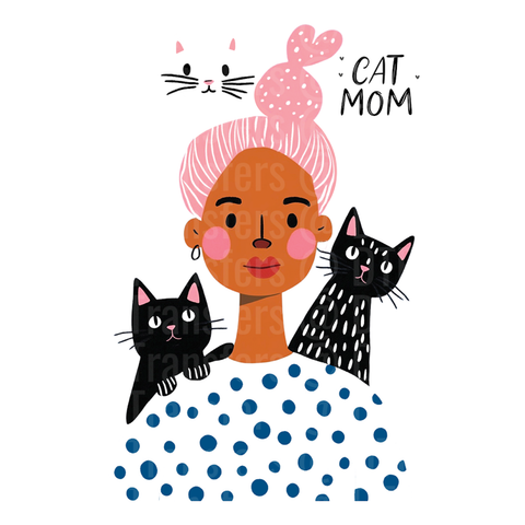 Cat Mom three cats - Mothers Day